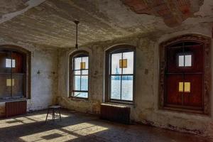 The abandoned Ellis Island Immigrant Hospital. It was the United States first public health hospital, opened in 1902 and operating as a hospital until 1930. photo