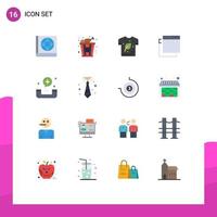 Set of 16 Modern UI Icons Symbols Signs for business fitness energy emergency call Editable Pack of Creative Vector Design Elements