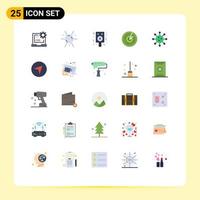 25 User Interface Flat Color Pack of modern Signs and Symbols of biology technology speaker signaling area Editable Vector Design Elements