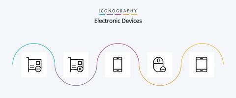 Devices Line 5 Icon Pack Including gadget. computers. hardware. remove. hardware vector