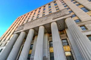 Bronx County Courthouse, also known as the Mario Merola Building, is a historic courthouse building located in the Concourse and Melrose neighborhoods of the Bronx in New York City, 2022 photo