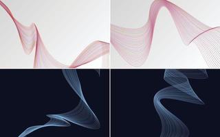 Collection of geometric minimal lines pattern set vector