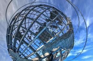 Flushing, New York - Apr 21, 2018 -  The iconic Unisphere in Flushing Meadows Corona Park in Queens, NYC. The 12 story structure was commissioned for the 1964 NYC World's Fair. photo