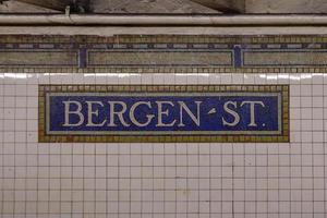 New York City - April 20, 2018 -  Bergen Street Subway Station on the NYC Subway in Brooklyn, New York photo