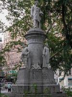 Giuseppe Verdi Monument in Verdi Square Park in New York City. photo
