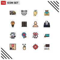 paquete de iconos de vector de stock de 16 signos y símbolos de línea para educación de correo de carta e correo electrónico elementos de diseño de vector creativo editable