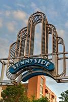 Sunnyside Arch in New York. Sunnyside is a middle-class and commercial neighborhood in the western portion of the New York City borough of Queens. photo