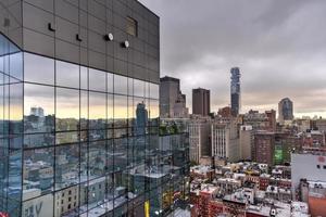 Manhattan skyline view in the evening as dusk approaches. photo