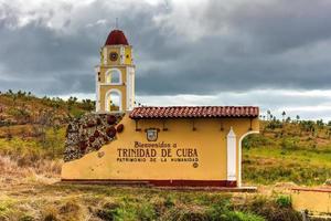 Sign welcoming visitors to Trinidad, Cuba. photo