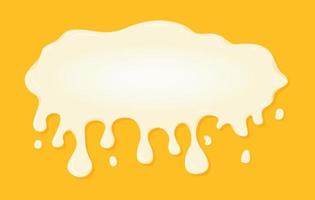 Splattered cartoon slime isolated on yellow background, vector art and illustration for any use.