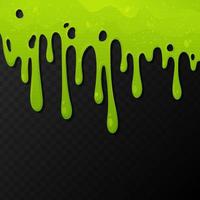 Flowing green sticky liquid. Slime drips and flowing. isolated slime. Vector illustration with toxic slime om backdrop.