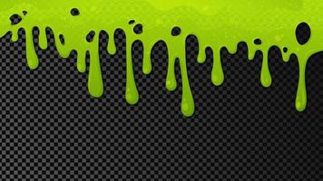 Flowing green sticky liquid. Slime drips and flowing. isolated slime. Vector illustration with toxic slime on backdrop.