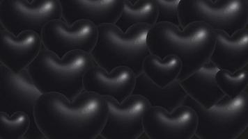 Valentine's day concept background with black hearts. Banner with hearts for any use. Vector illustration