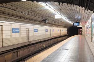 Jersey City, NJ - November 13, 2016 -  The Exchange Place PATH station located at Exchange Place in Jersey City, New Jersey, adjacent to the Hudson River at Paulus Hook. photo