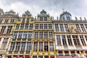 The Grand Place on a cloudy day in Brussels, Belgium photo