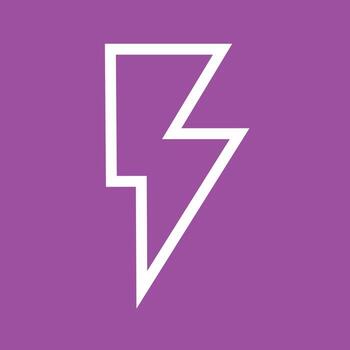 Flash On Line Color Background Icon vector