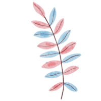 hojas de acuarela y flores en colores pastel png