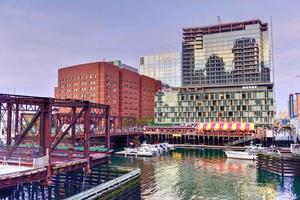 Boston Harbor in Massachusetts, USA with its mix of modern and historic architecture. photo