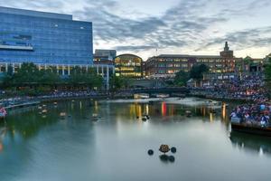 Providence, Rhode Island - August 20, 2016 -  Providence, Rhode Island cityscape at Waterplace Park. photo