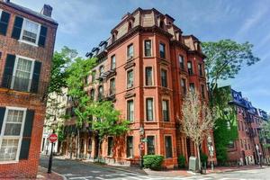 A typical street in the Beacon Hill neighborhood of Boston, Massachusetts. photo