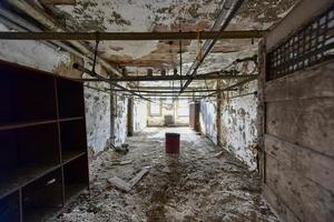 The abandoned Ellis Island Immigrant Hospital. It was the United States first public health hospital, opened in 1902 and operating as a hospital until 1930. photo