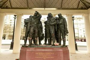 London, UK - November 24, 2016 -  Royal Air Force Bomber Command Memorial in Green Park in London, UK. Queen Elizabeth II officially opened the memorial on June 2012. photo