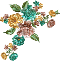 abstrakter metallischer Blumendesignhintergrund, digitale Blumenmalerei, florales Textildesignmaterial, Blumenillustration, Hochzeitsblumenmuster, PNG-Blumenbilder, transparentes dekoratives Blumendesign png