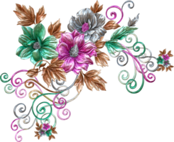 abstract metalen bloem ontwerp achtergrond, digitaal bloem schilderen, bloemen textiel ontwerp materiaal, bloem illustratie, bruiloft bloem patroon, png bloem afbeeldingen, transparant decoratief bloemen ontwerp