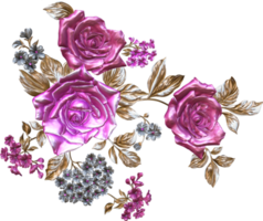 fondo de diseño de flor metálica abstracta, pintura de flor digital, material de diseño textil floral, ilustración de flor, patrón de flor de boda, imágenes de flor png, diseño floral decorativo transparente