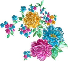 ossy flor paidigital patrón floral pintado al óleo, diseño de flor brillante, patrón de flor en relieve, brillo, material de flor textil png