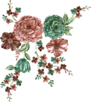 diseño de flores metálicas abstractas con fondo transparente, pintura de flores digitales, diseño floral decorativo, ilustración de flores, patrón de flores en relieve png