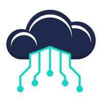 ícono de tecnología en la nube, adecuado para una amplia gama de proyectos creativos digitales. feliz creando. vector