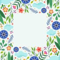 Spring Border Concept with Flower and Leaf vector
