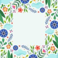 Spring Border Concept with Flower and Leaf vector
