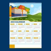 Corporate Calendar 2023 with Office Building vector