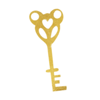llave de corazón de oro brillante png