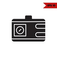 illustration of camera glyph icon vector