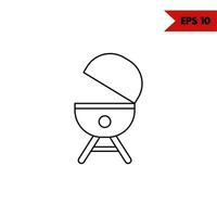 illustration of grill line icon vector