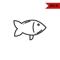 illustration of fish line icon vector