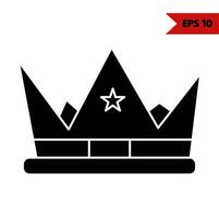 illustration of crown glyph icon vector