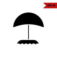 ilustración del icono de glifo de paraguas vector