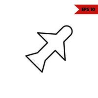 illustration of aircraft line icon vector