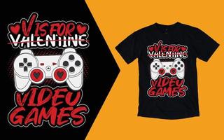 v es para camiseta de videojuegos vector