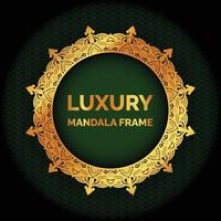 luxury golden mandala frame design vector