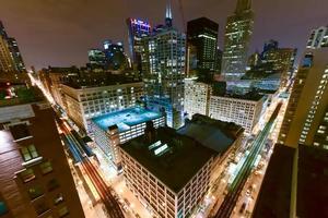 Aerial View of Chicago Elevated Trains photo