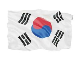 3d South Korea flag national sign symbol vector