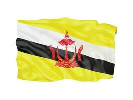 3d Brunei flag national sign symbol vector