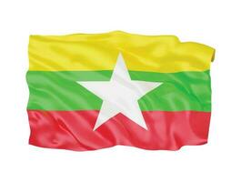 3d bandera de myanmar símbolo de signo nacional vector