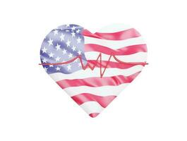 USA flag with love icon international national sign symbol vector