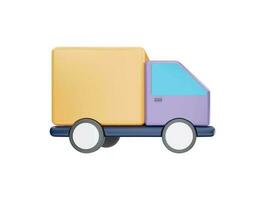 Shipment delivery by truck with 3d vector icon cartoon minimal style